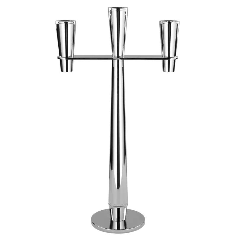 Chandelier Bandini 3 bougies H 54 cm - Argenté chic