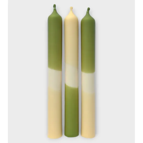 Herbe Douce – Bougies pastel Vert Olive & Crème