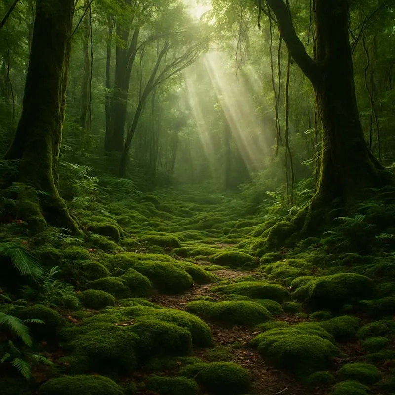 Ambiance forêt amazonienne pour la bougie Forêt du Pérou