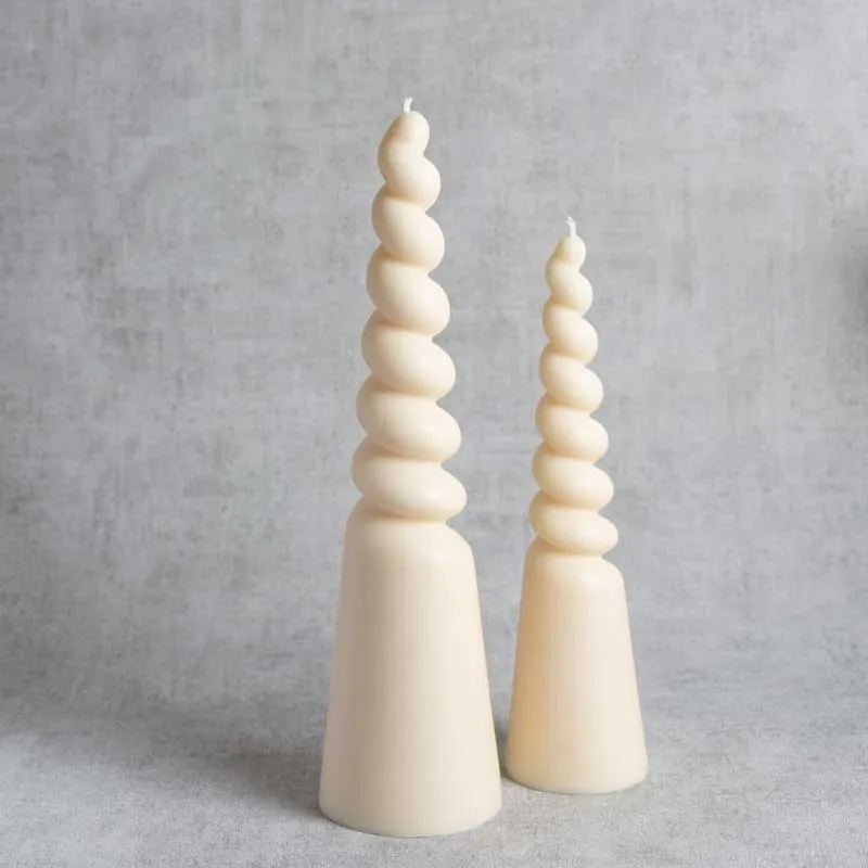 Bougies licorne Liselle et Linette en cire végétale de colza, créations artisanales françaises